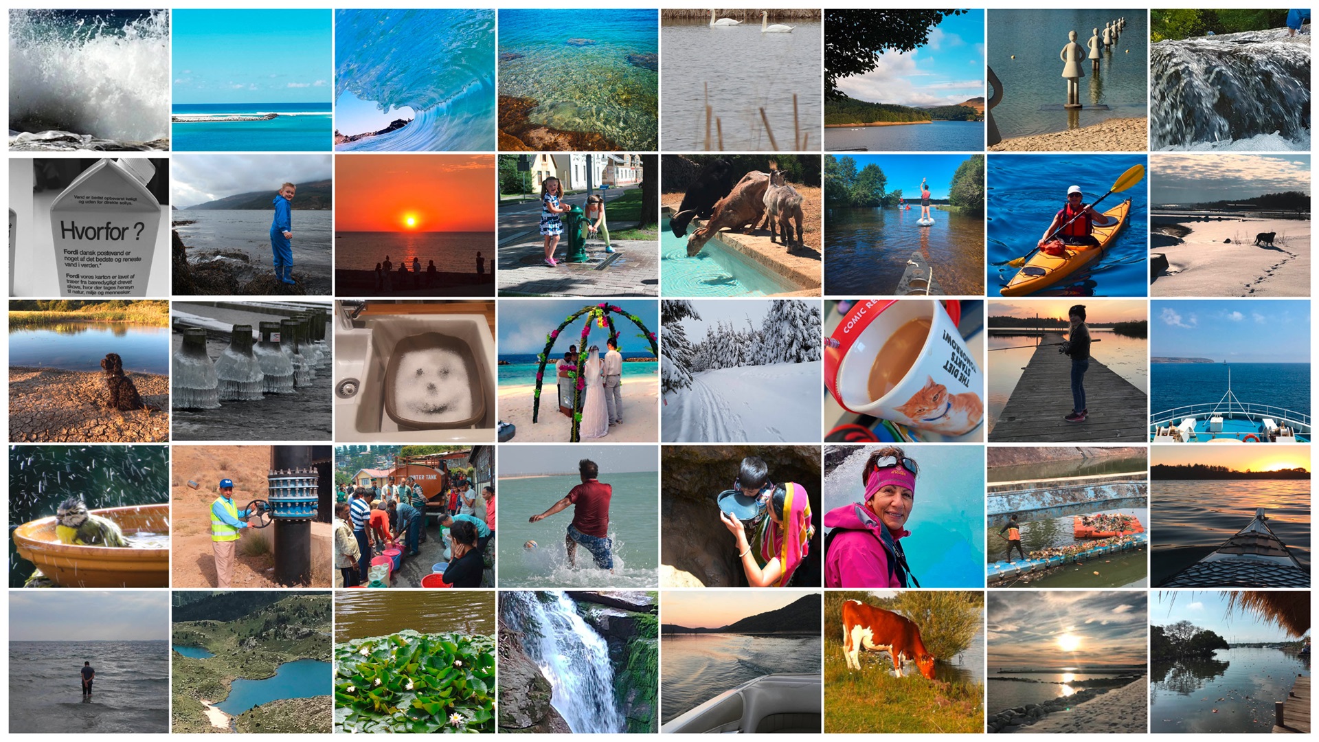 Personal photos from our employees' daily life where water plays a big role